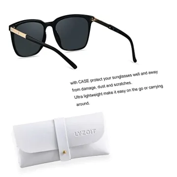 LYZOIT Oversized Sunglasses for Women Mirrored Big Large Shades Fashion Square Frame Sun glasses UV Protection Black