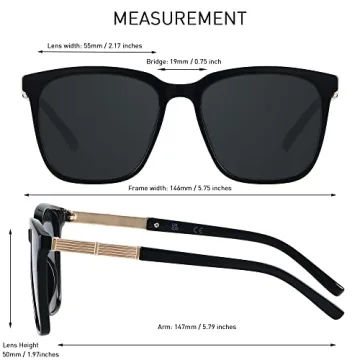 LYZOIT Oversized Sunglasses for Women Mirrored Big Large Shades Fashion Square Frame Sun glasses UV Protection Black