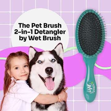 Wet Brush Ultimate Dual-Sided Detangling Brush - Ultra Soft IntelliFlex Bristles, Removes Loose Hair & Dirt for Dogs, Cats, Rabbits - Teal