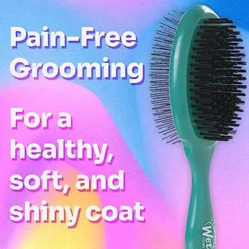 Wet Brush Ultimate Dual-Sided Detangling Brush - Ultra Soft IntelliFlex Bristles, Removes Loose Hair & Dirt for Dogs, Cats, Rabbits - Teal