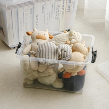 Cetomo 18Qt Storage Bins - Clear, Stackable, Durable