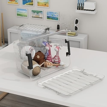 Cetomo 18Qt Storage Bins - Clear, Stackable, Durable