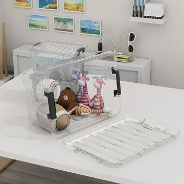 Cetomo 18Qt Storage Bins - Clear, Stackable, Durable