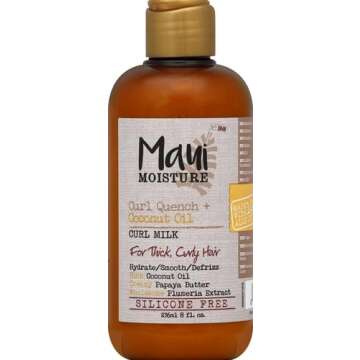 Maui Moisture Curl Quench + Coconut Oil Anti-Frizz Curl-Defining Hair Milk - 8 fl oz
