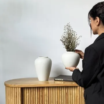 Elegant MORSHA Ceramic White Vase for Home Decor