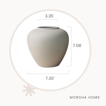 Elegant MORSHA Ceramic White Vase for Home Decor