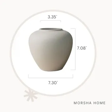 Elegant MORSHA Ceramic White Vase for Home Decor
