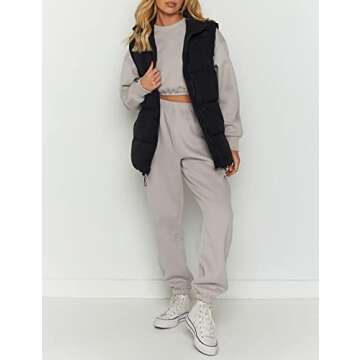 Zhiyouni Womens Puffer Vests Jackets Sleeveless Stand Collar Zipper Puffy Coats (Black-M)