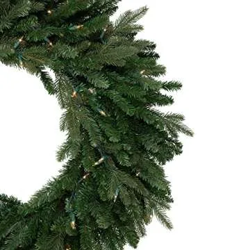 Northlight Pre-Lit Grande Spruce Artificial Christmas Wreath Clear Lights, 36", Green