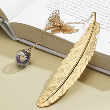 Metal Butterfly Feather Bookmark for Teacher Gifts