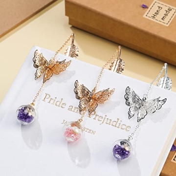 Metal Butterfly Feather Bookmark for Teacher Gifts