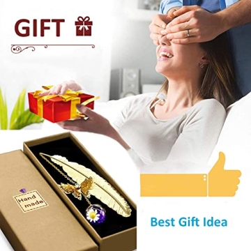 Metal Butterfly Feather Bookmark for Teacher Gifts