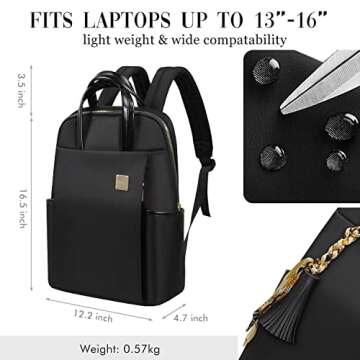 Stylish Laptop Backpack for Women - Slim & Functional