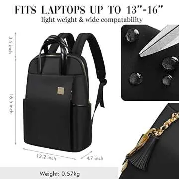 Stylish Laptop Backpack for Women - Slim & Functional