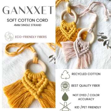 GANXXET Hibiscus Macrame Cord 4mm Eco-Friendly 720 Feet