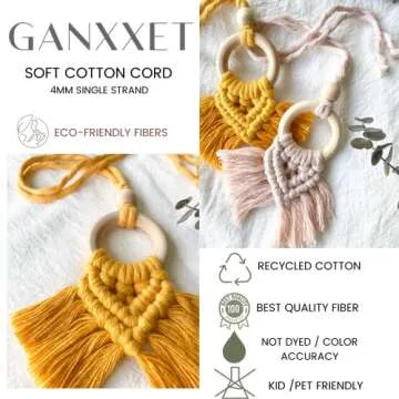 GANXXET Hibiscus Macrame Cord 4mm Eco-Friendly 720 Feet