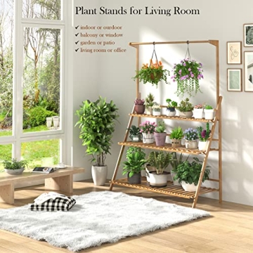 Stylish Veakoo Bamboo Hanging Plant Stand for All Spaces
