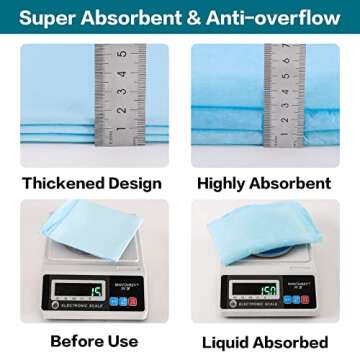 Bolux Dog and Puppy Training Pads, 13”×18” Disposable Dog Pee Pads, 100/Counts Ultra Absorbent & Leak-Proof Pet Underpads, Dry Quickly Pee Pad for Dog Cats Rabbits or Other House Training Pet