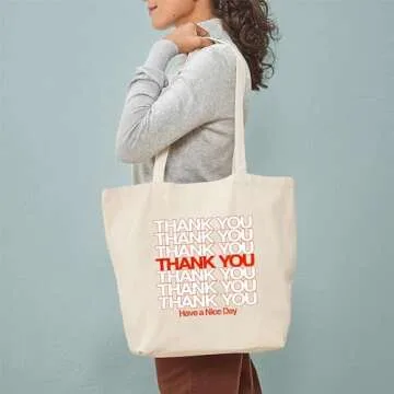 CafePress Thank You Have A Nice Day Tote Bag Reusable Natural Beige Canvas Shopping Bag