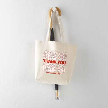 CafePress Thank You Have A Nice Day Tote Bag Reusable Natural Beige Canvas Shopping Bag