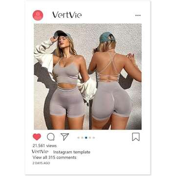 Stylish Vertvie 3 Pack Sports Bras for Women - Comfort & Style