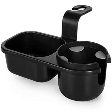 Accmor Car Headrest Backseat Organizer with Cup Holder, 2 in 1 Universal Backseat Car Organizer Tray Hold Bottles, Snacks, Trash, Non-Slip Grip Clip Car Seat Organizer Tray for Kids Adults