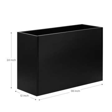 Talustool Heavy-Duty Steel Planter Box 38”x12”x24”, Rust-Resistant Large Outdoor & Indoor Plan...