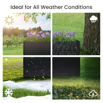 Talustool Heavy-Duty Steel Planter Box 38”x12”x24”, Rust-Resistant Large Outdoor & Indoor Plant Container, Metal Garden Box with Drainage Holes & Reinforced Edges