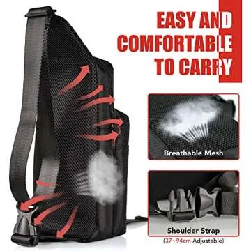 GOLDCHAMP Switch Travel Bag, Portable Nylon Water Resistant Shoulder Bag Storage Backpack, for Nintendo Switch Console/Dock/Switch Accessories, Chest Bag compatible with Nintendo Switch