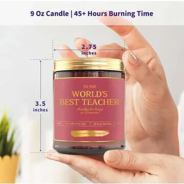 World's Best Teacher Candle Gift for Educators