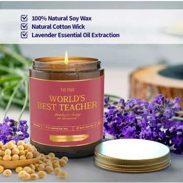 World's Best Teacher Candle Gift for Educators