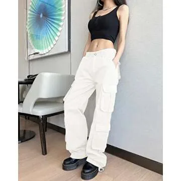 QYANGG Cargo Pants: Trendy High-Waisted Comfort