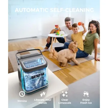 Ecozy Countertop Ice Maker - Self-Cleaning, 26lbs Daily