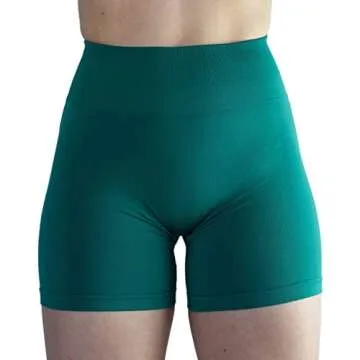 AUROLA Women's Athletic Shorts High Waisted Running Sporty Shorts Gym Elastic Workout Shorts (XS,Alpine Green(Diamond Gusset)