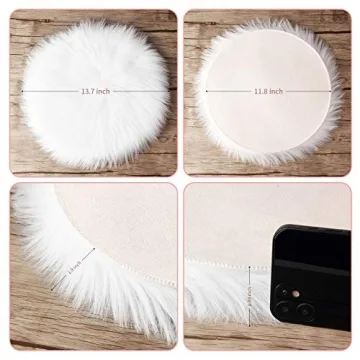 Mini Round Faux Fur Rug for Photography and Home Decor