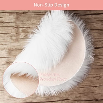 Mini Round Faux Fur Rug for Photography and Home Decor