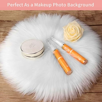 Mini Round Faux Fur Rug for Photography and Home Decor
