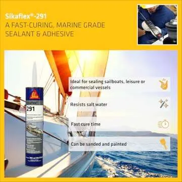 Sikaflex-291, White, General All-Purpose Fast Cure Marine Adhesive and sealant. Polyurethane sealant for Boats, 10.1 fl. oz Cartridge