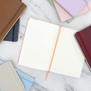 PAPERAGE Lined Journal Notebook, (Mint), 160 Pages, Medium 5.6 inches x 8 inches - 100 GSM Thick Paper, Hardcover