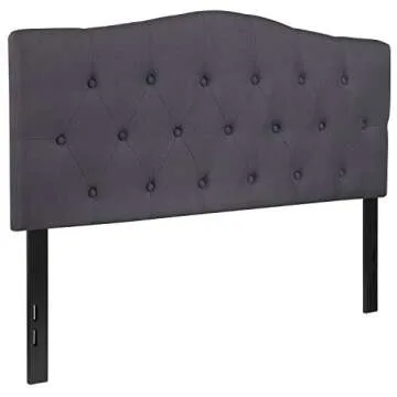 Flash Furniture Cambridge Tufted Upholstered Full Size Headboard in Dark Gray Fabric