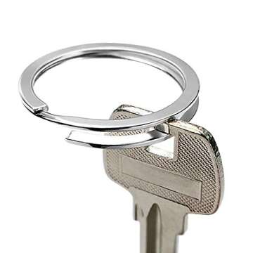 30 Pieces Flat Key Rings Metal, Keychain Rings, Split Rings Flat for Home Car Quality Keyring Ring Attachment - Nickel Plated, 3 Sizes