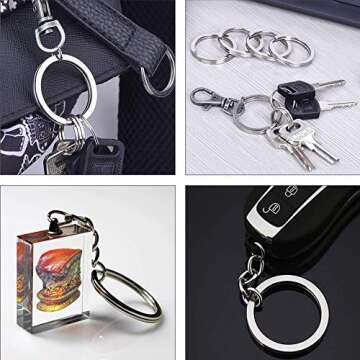 30 Pieces Flat Key Rings Metal, Keychain Rings, Split Rings Flat for Home Car Quality Keyring Ring Attachment - Nickel Plated, 3 Sizes