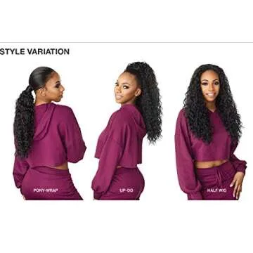 Sensationnel Instant Up and Down Half Wig Ponytail - 4 Stylish Looks in 1!