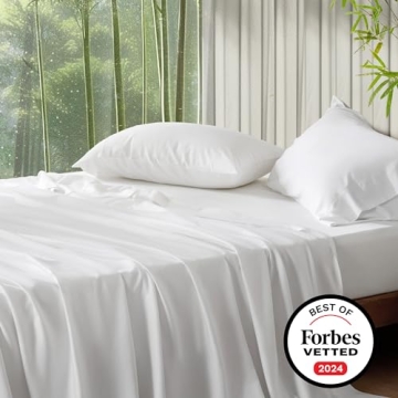 Bedsure King Size Cooling Sheet Set – Soft Bamboo Sheets