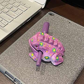 Cozinest 3" Wooden Frog Guiro Rasp Percussion Instruments Tone Block Thailand Craft Wood Frog Musica...