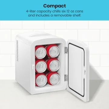 Chefman Mini Portable White Fridge for Drinks & Skincare