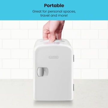 Chefman Mini Portable White Fridge for Drinks & Skincare