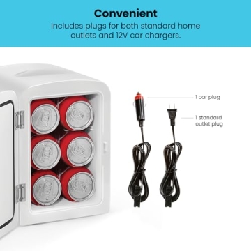 Chefman Mini Portable White Fridge for Drinks & Skincare