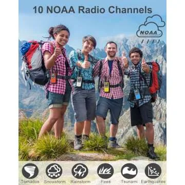NXGKET Walkie Talkies for Adults Long Rang NOAA Weather Alerts, Rechargeable Walkie Talkies 2 Way Radio 22 FRS Channel with 1800mAh Li-ion Battery Charger USB-C Cable Outdoor Cruises Camping, 4 Pack