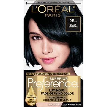 L'Oreal Paris Superior Preference Fade-Defying + Shine Permanent Hair Color, 2BL Black Sapphire, Pac...